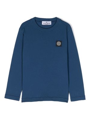 Stone Island Junior Compass-motif long-sleeve T-shirt - Blue