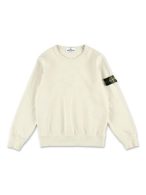 Stone Island Junior Compass-motif organic cotton sweatshirt - Neutrals