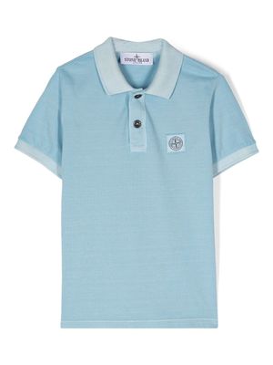 Stone Island Junior Compass-motif polo shirt - Blue