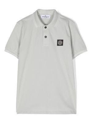 Stone Island Junior Compass-motif polo shirt - Grey