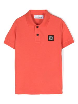 Stone Island Junior Compass-motif polo shirt - Orange