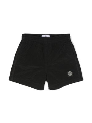 Stone Island Junior Compass-motif shorts - Black