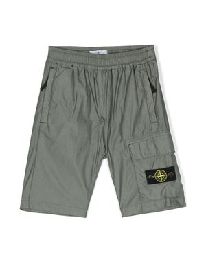 Stone Island Junior Compass-motif shorts - Green