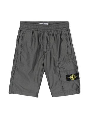 Stone Island Junior Compass-motif shorts - Grey