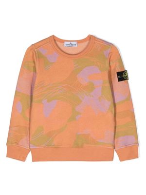 Stone Island Junior Compass-motif sweatshirt - Orange