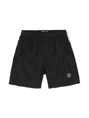 Stone Island Junior Compass-motif swim short - Black