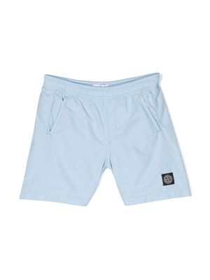 Stone Island Junior Compass-motif swim shorts - Blue