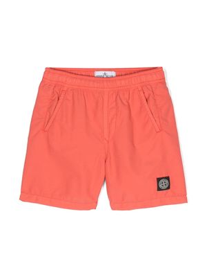 Stone Island Junior Compass-motif swim shorts - Orange