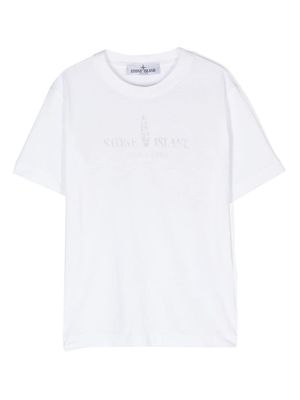 Stone Island Junior Compass-motif T-shirt - White