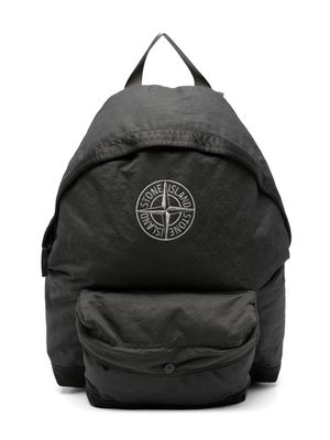 Stone Island Junior Compass-motif twill backpack - Grey