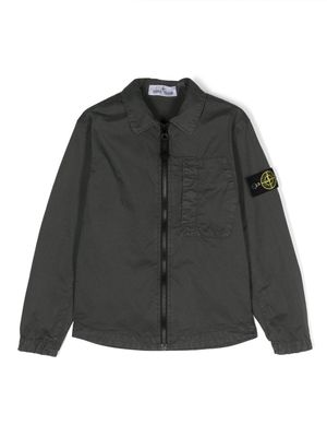 Stone Island Junior Compass-motif zip-up jacket - Grey