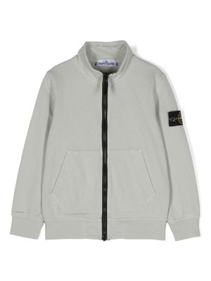 Stone Island Junior Compass-motif zip-up sweatshirt - Green