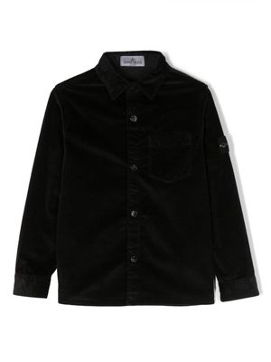 Stone Island Junior Compass-patch buttoned shirt - Black