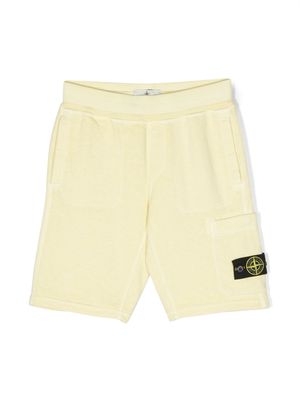 Stone Island Junior Compass-patch cargo shorts - Yellow
