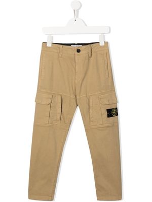 Stone Island Junior compass-patch cargo trousers - Neutrals