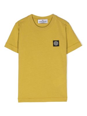 Stone Island Junior Compass-patch cotton T-shirt - Yellow