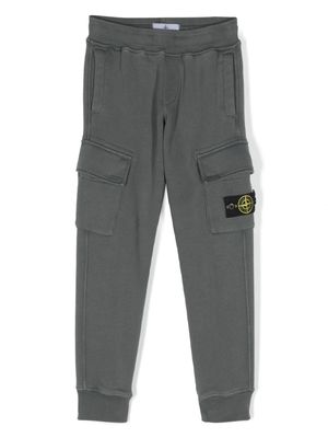 Stone Island Junior Compass-patch cotton track pants - Grey