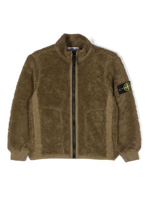 Stone Island Junior Compass-patch fleece jacket - Green