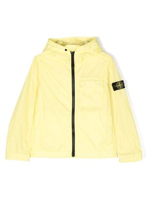 Stone Island Junior Compass-patch hooded jacket - Yellow