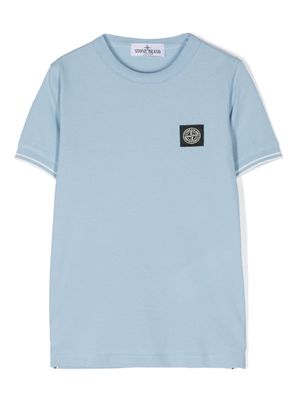 Stone Island Junior Compass-patch piqué T-shirt - Blue