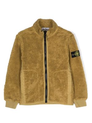 Stone Island Junior Compass-patch sherpa jacket - Yellow