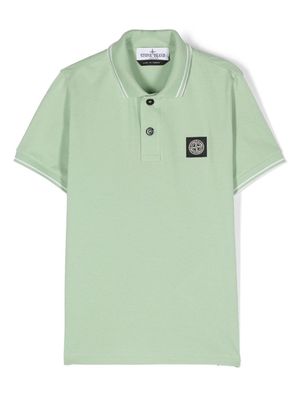 Stone Island Junior Compass-patch tipped polo shirt - Green