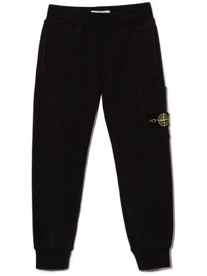 Stone Island Junior Compass-patch track trousers - Black
