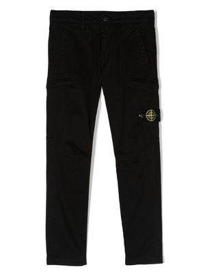 Stone Island Junior compass-patch trousers - Black