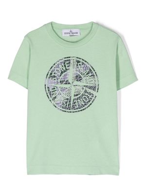 Stone Island Junior Compass-print cotton T-shirt - Green
