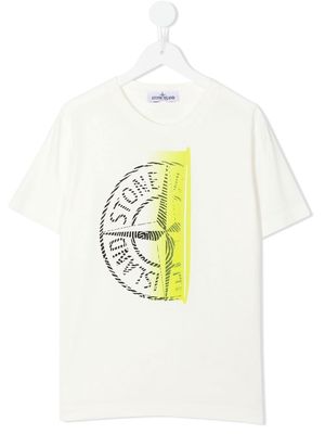 Stone Island Junior Compass-print cotton T-shirt - White