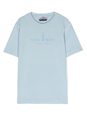 Stone Island Junior Compass-print T-shirt - Blue