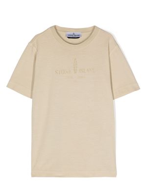 Stone Island Junior Compass-print T-shirt - Neutrals