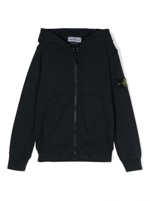 Stone Island Junior cotton zipped hoodie - Blue