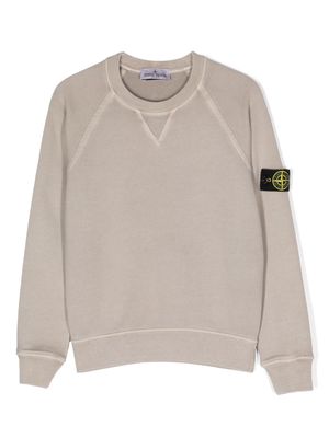 Stone Island Junior crew-neck cotton sweatshirt - Grey