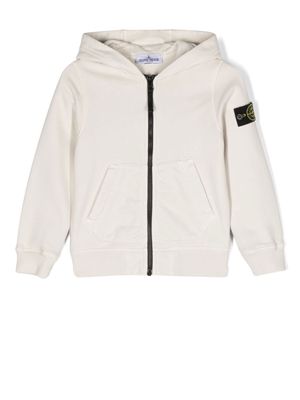 Stone Island Junior Felpa logo-patch hoodie - Neutrals