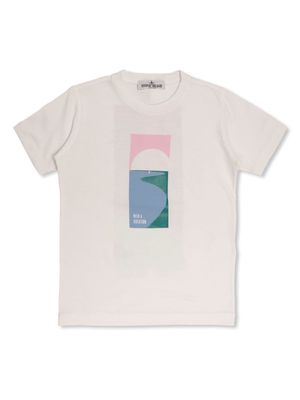 Stone Island Junior graphic-print cotton T-shirt - White