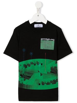 Stone Island Junior graphic-print T-shirt - Black