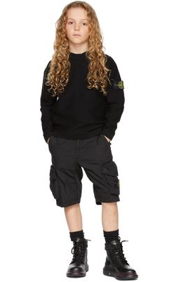 Stone Island Junior Kids Black Cotton Sweater