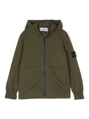 Stone Island Junior knitted zip-up hoodie - Green