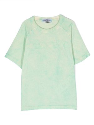 Stone Island Junior logo-embroidered cotton T-shirt - Green