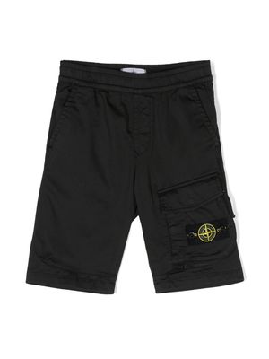 Stone Island Junior logo-patch bermuda shorts - Black