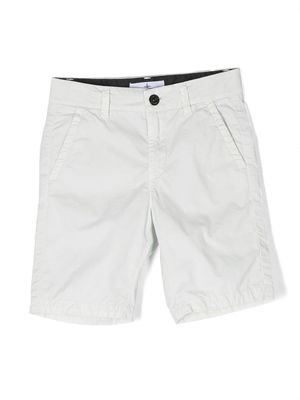 Stone Island Junior logo-patch casual shorts - White