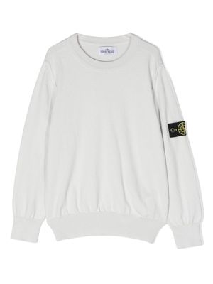 Stone Island Junior logo-patch cotton sweatshirt - Grey