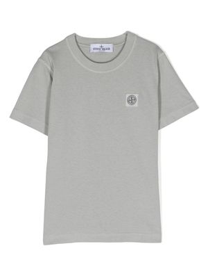 Stone Island Junior logo-patch cotton T-shirt - Grey