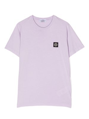 Stone Island Junior logo-patch cotton T-shirt - Purple