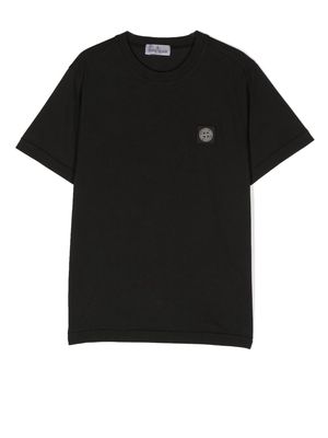 Stone Island Junior logo-patch short-sleeve T-shirt - Black