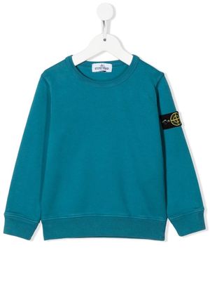 Stone Island Junior logo-patch sleeve detail sweatshirt - Blue