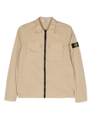 Stone Island Junior logo-patch sleeve jacket - Neutrals