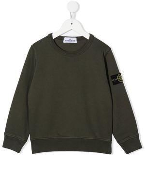 Stone Island Junior logo patch sweatshirt - Green