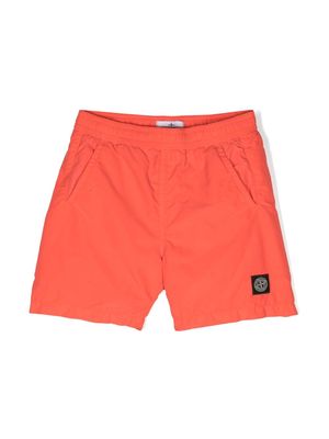 Stone Island Junior logo-patch swim shorts - Orange